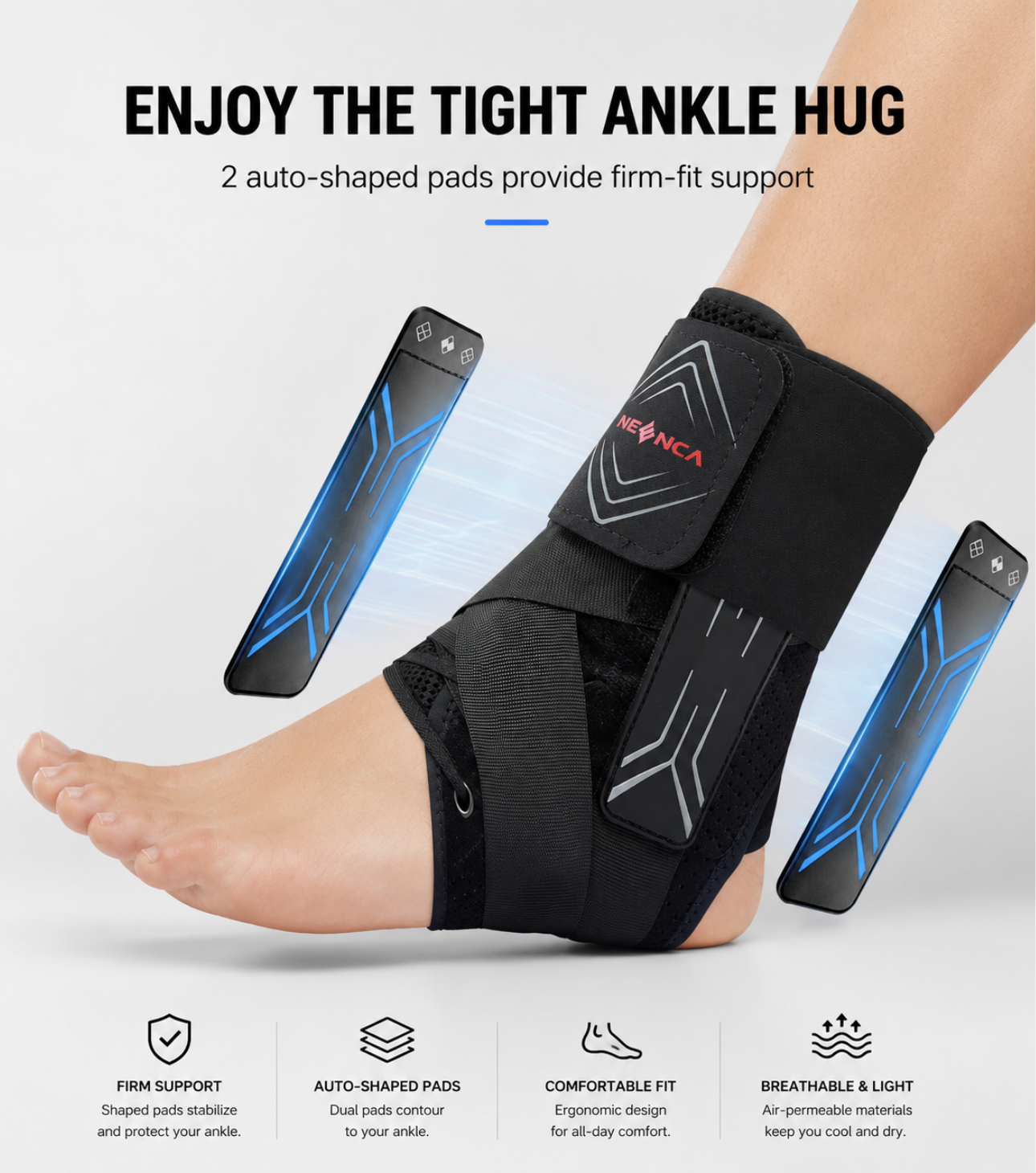 Chevillère NEENCA – Attelle de cheville entorse & maintien | Stabilité sport et quotidien