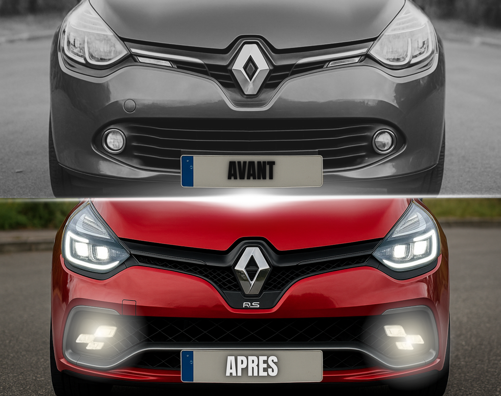 Adaptateur LED Pure Vision Clio 4 / RS – Plug & Play + Réglage Hauteur Phare