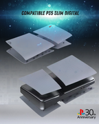 Faceplate PS5 (Façade / Coque) Rétro Gris – Style 30th Anniversary, Compatible PS5 Standard, Slim & Pro