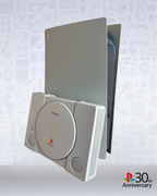 Faceplate PS5 (Façade / Coque) Rétro Gris – Style 30th Anniversary, Compatible PS5 Standard, Slim & Pro