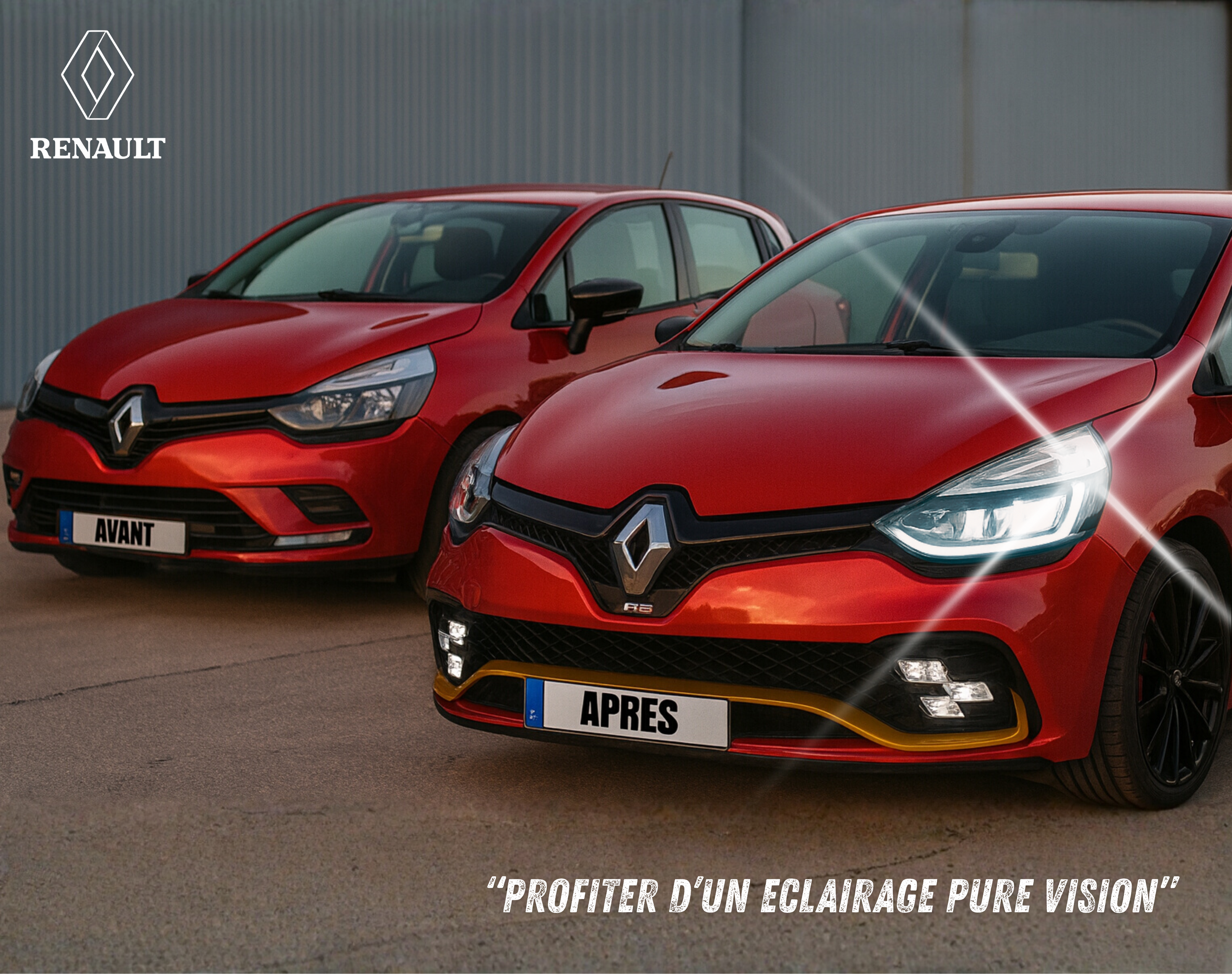 Adaptateur LED Pure Vision Clio 4 / RS – Plug & Play + Réglage Hauteur Phare