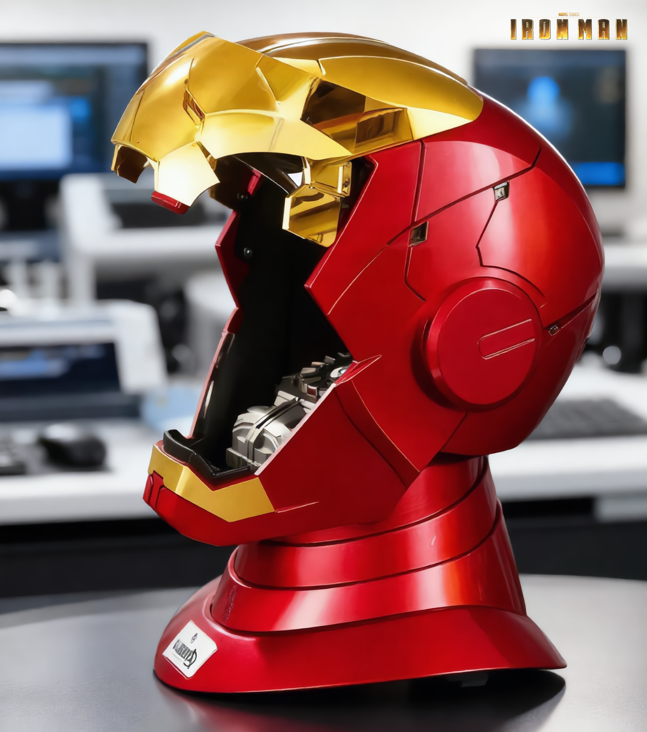 Casque Iron Man MK5 1:1 Motorisé – Masque Cosplay Marvel avec LED, Commandes Vocales et Ouverture Automatique