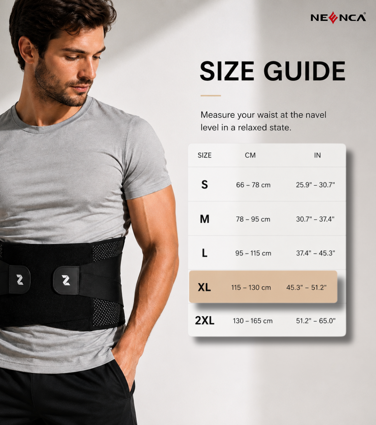 Ceinture lombaire NEENCA – Maintien du dos stable, compression réglable & confort respirant