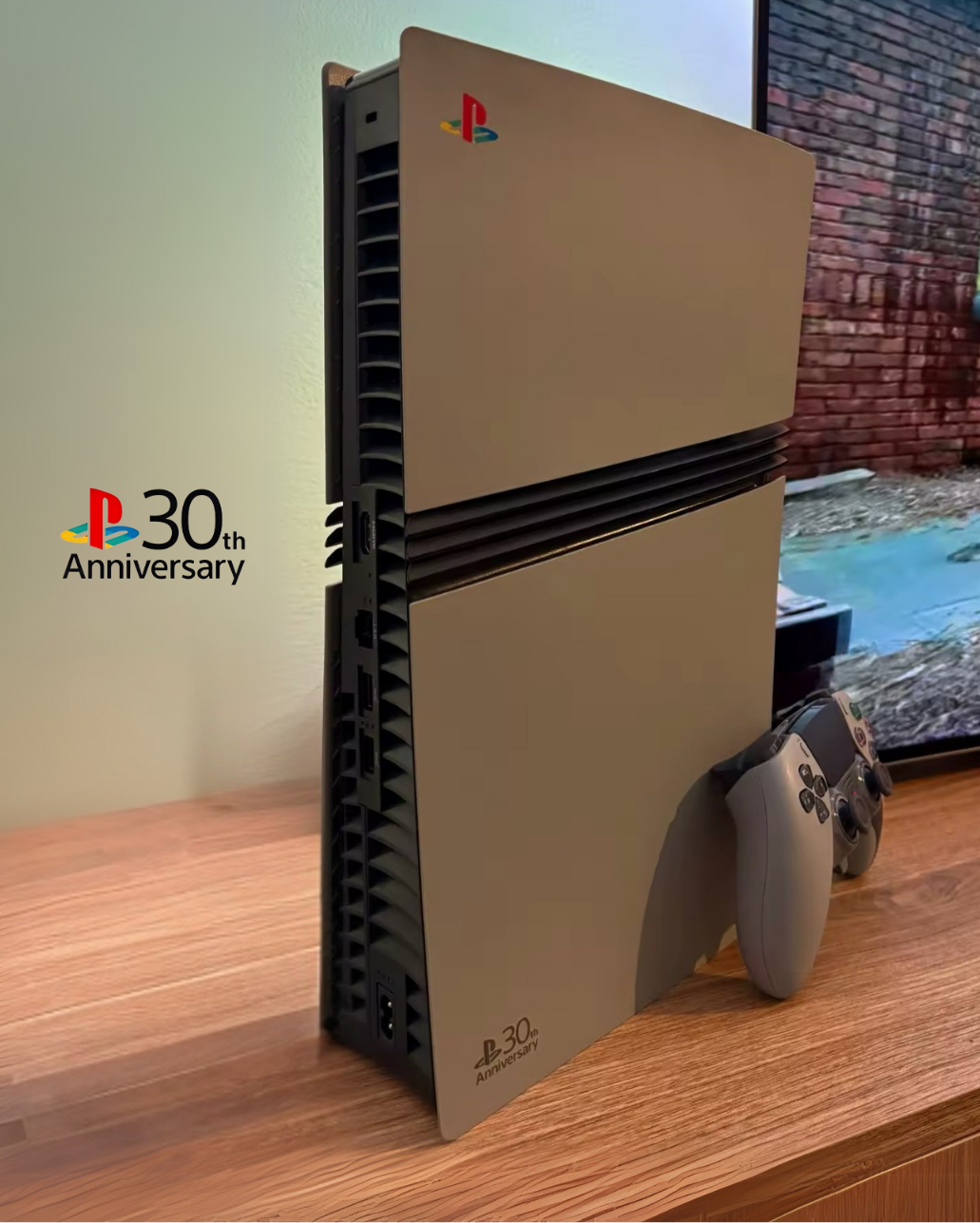 Faceplate PS5 (Façade / Coque) Rétro Gris – Style 30th Anniversary, Compatible PS5 Standard, Slim & Pro