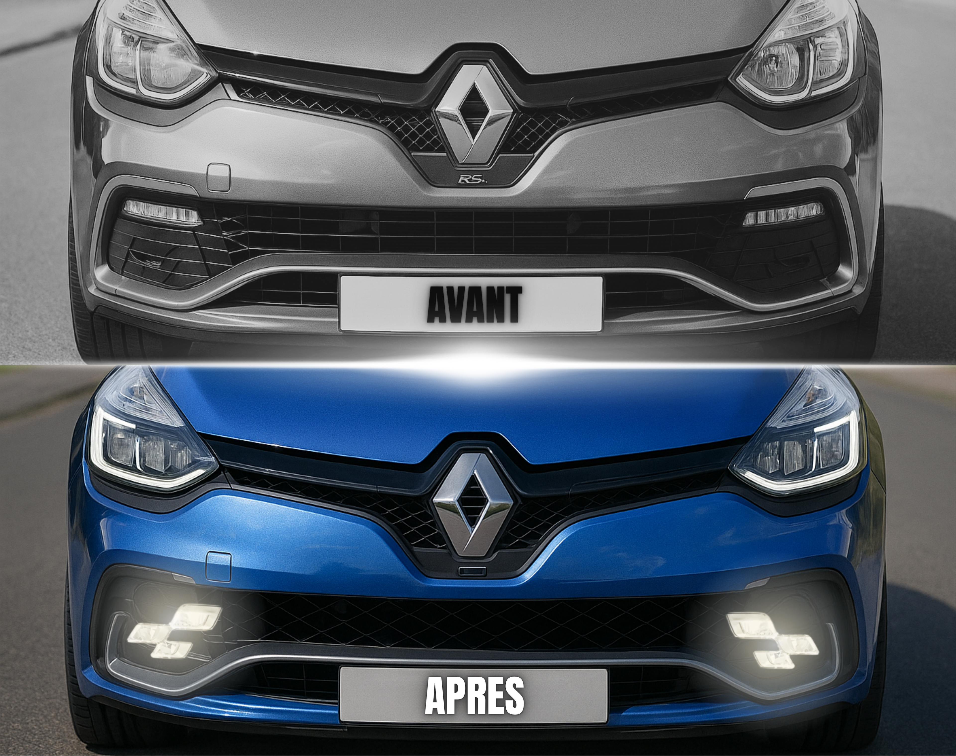 Adaptateurs Antibrouillard RS Vision LED Clio 4 – Kit Plug & Play, Look Sportif