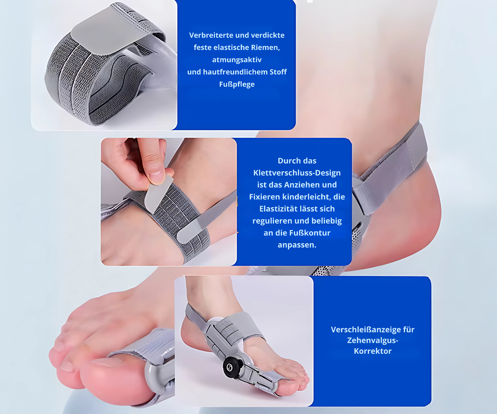Hallux Valgus Schiene Zehenkorrektur Orthese Bunion Corrector mit Drehknopf