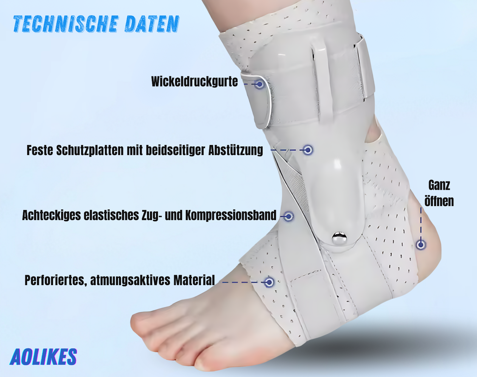 NEENCA Knöchelbandage Stabilisator Schmerzfrei bei Verstauchung & Sport