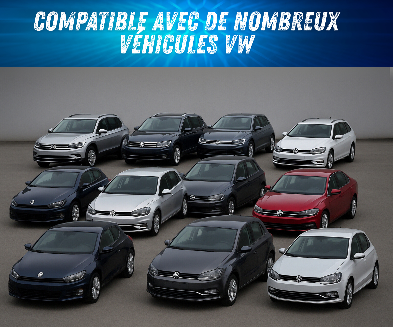 Caméra de Recul VW Flip AHD 1080P Logo 170° Compatible Golf 6 7 8 Passat Polo