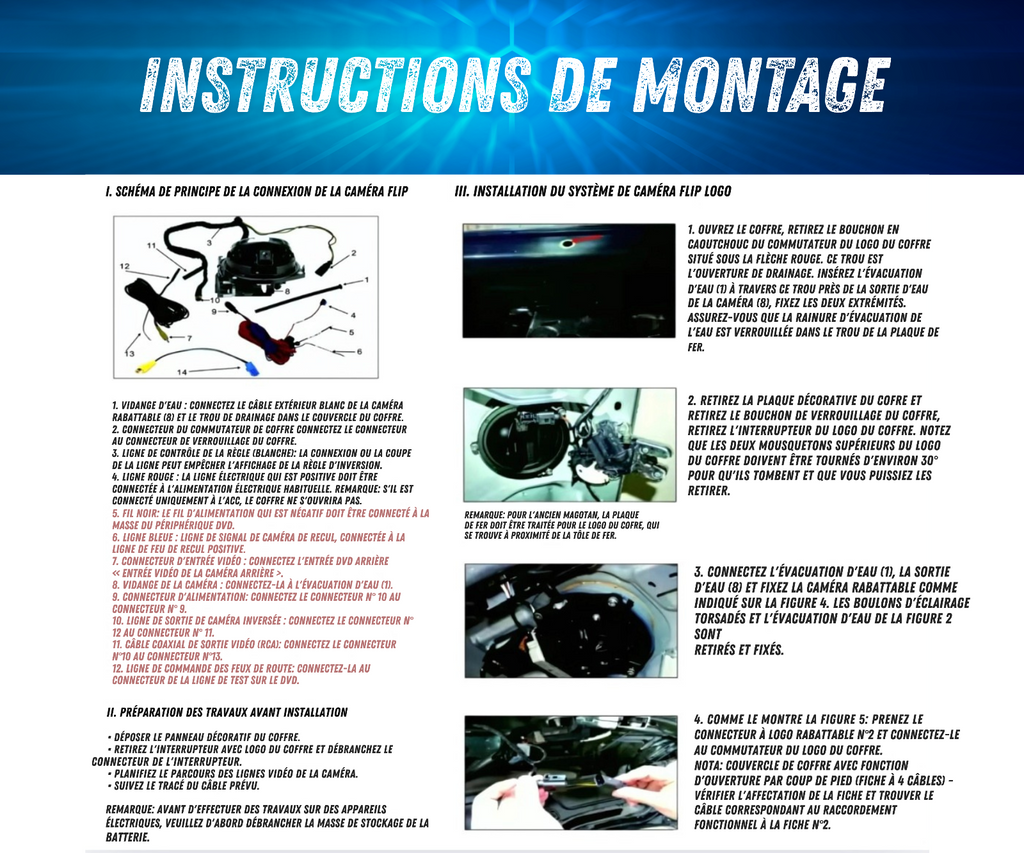 Caméra de Recul VW Flip AHD 1080P Logo 170° Compatible Golf 6 7 8 Passat Polo