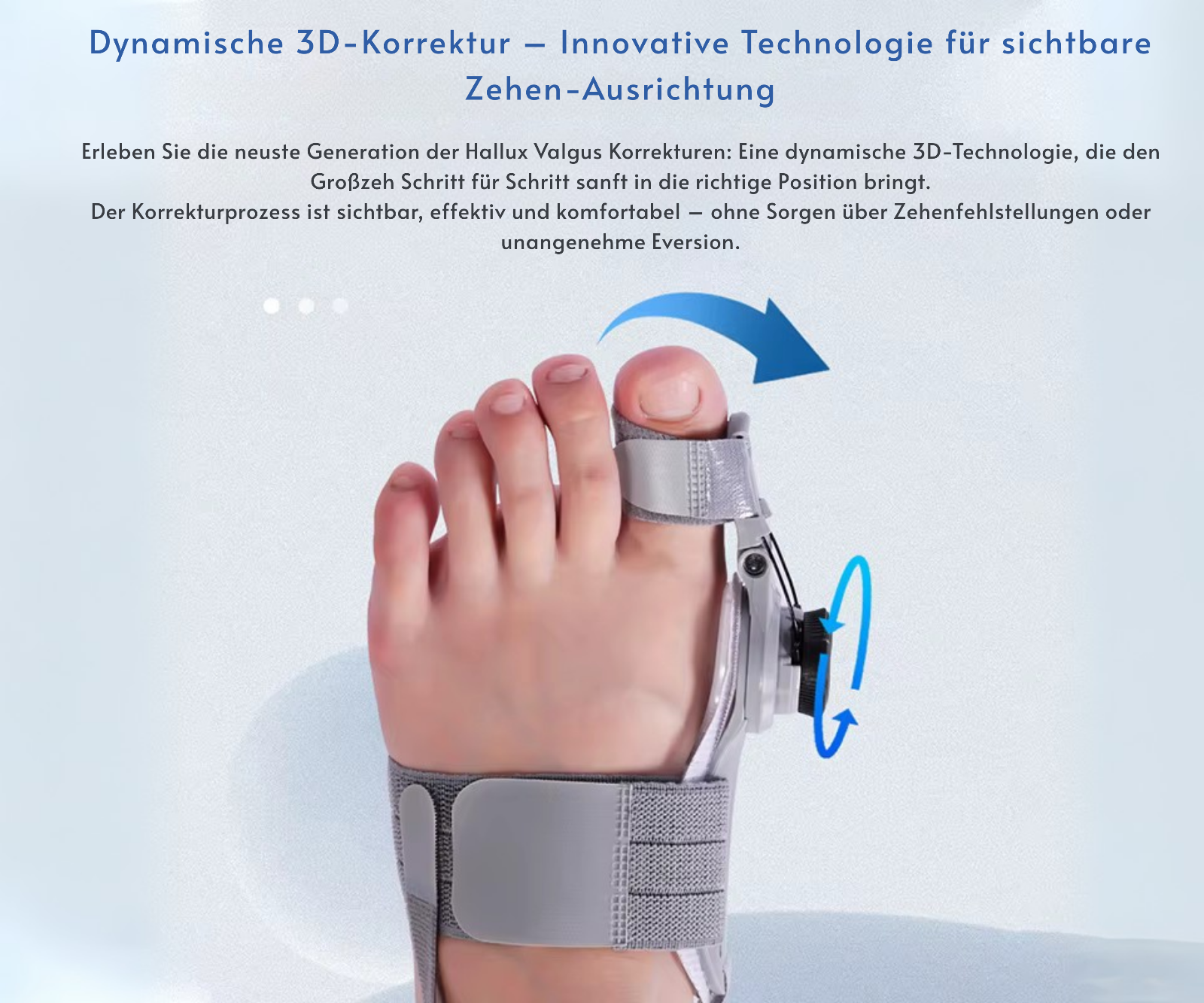 Hallux Valgus Schiene Zehenkorrektur Orthese Bunion Corrector mit Drehknopf