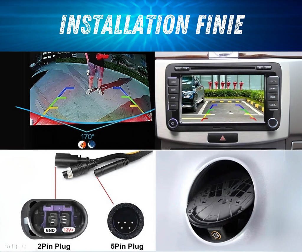 Caméra de Recul VW Flip AHD 1080P Logo 170° Compatible Golf 6 7 8 Passat Polo