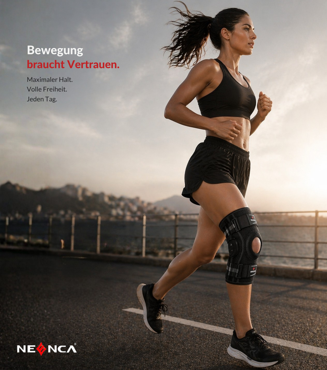 NEENCA Genouillère avec charnières articulées – maintien stable pour douleurs de la rotule, des tendons et du ménisque