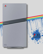 Faceplate PS5 (Façade / Coque) Rétro Gris – Style 30th Anniversary, Compatible PS5 Standard, Slim & Pro