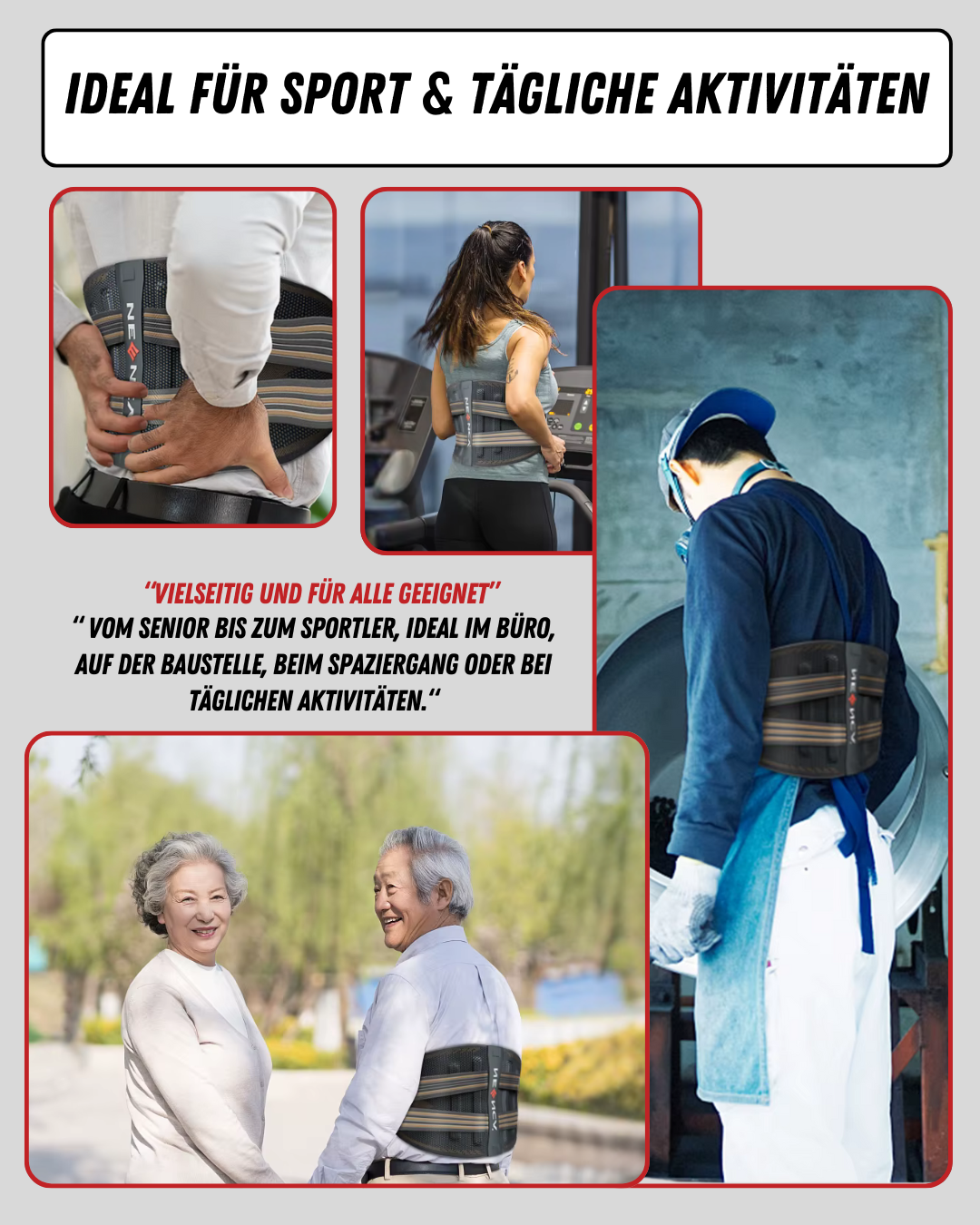 Ceinture lombaire NEENCA – Maintien du dos stable, compression réglable & confort respirant