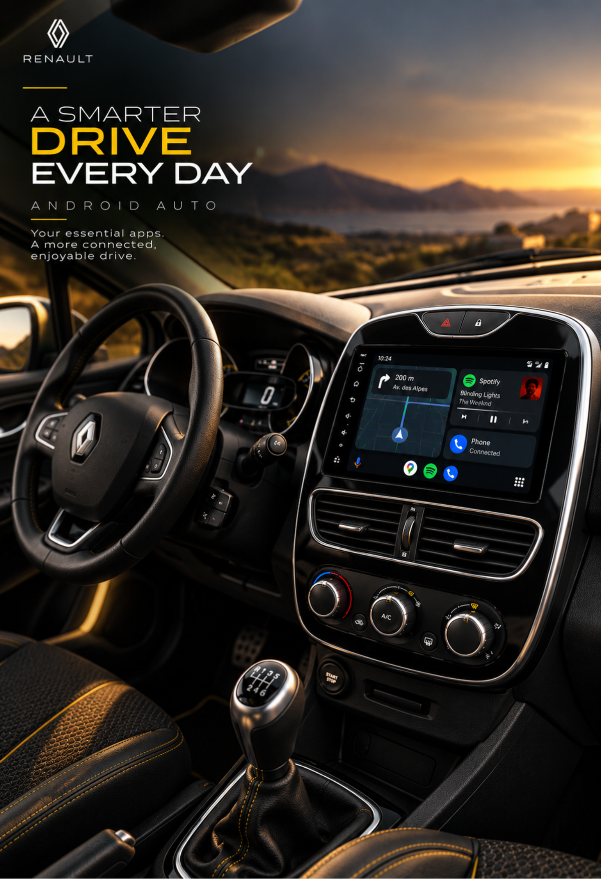 Auto-rádio CarPlay Clio 4 – CarPlay e Android Auto sem fios, GPS | Renault Clio 4 fase 1 e 2 (2012-2019)