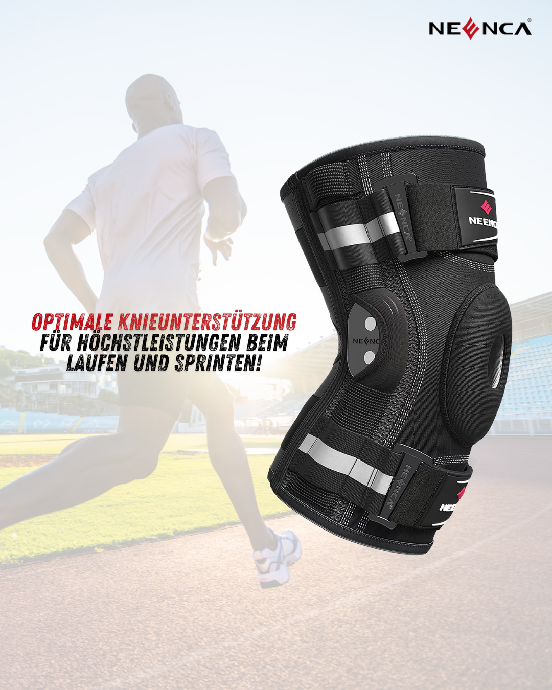 NEENCA Genouillère avec charnières articulées – maintien stable pour douleurs de la rotule, des tendons et du ménisque