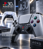 PS5 Controller Shell 30th Anniversary – Full DualSense Mod Kit, Retro Gray PS1 Style | Shells, Buttons & Sticks