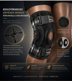NEENCA Genouillère avec charnières articulées – maintien stable pour douleurs de la rotule, des tendons et du ménisque
