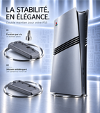 Fixation par vis et base silicone antidérapante du support vertical PS5