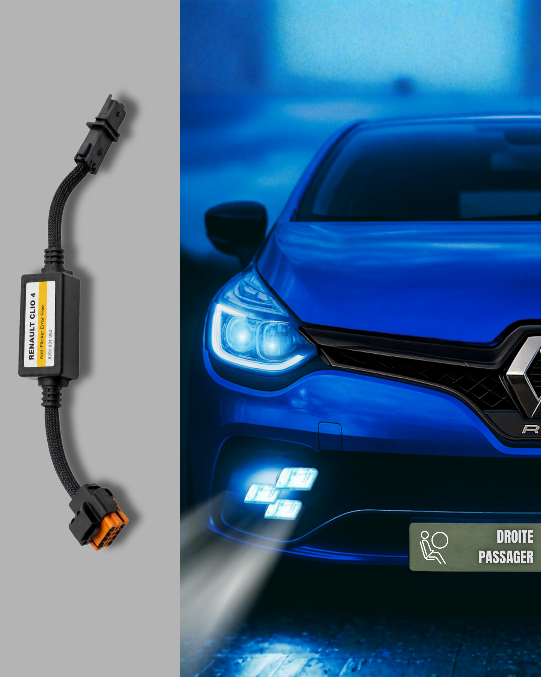 Adaptateurs Antibrouillard RS Vision LED Clio 4 – Kit Plug & Play, Look Sportif
