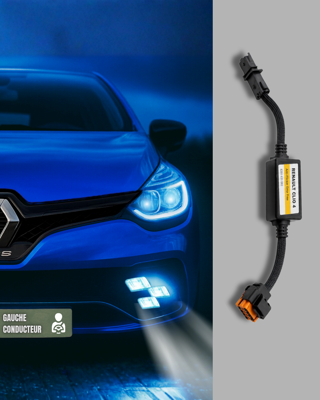 Adaptateurs Antibrouillard RS Vision LED Clio 4 – Kit Plug & Play, Look Sportif