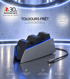 Chargeur Manette PS5 30th Anniversary – Station de Charge Double DualSense, Témoin LED & Halo Tactile | Gris Rétro PS1