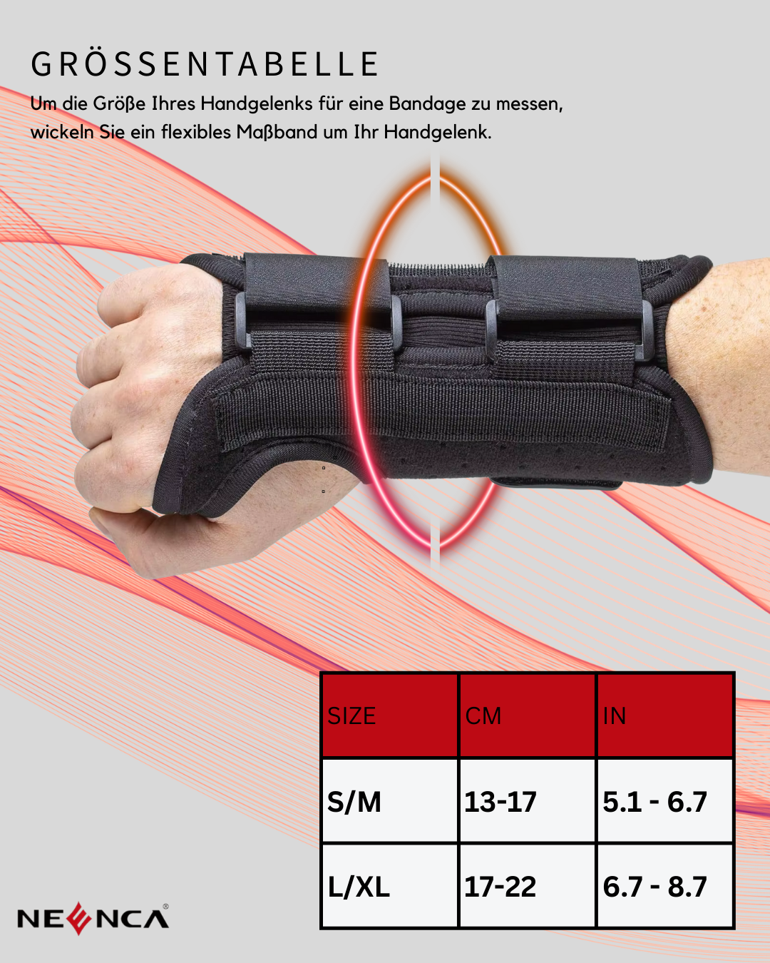Attelle de poignet NEENCA – Orthèse avec attelle rigide pour canal carpien et arthrite