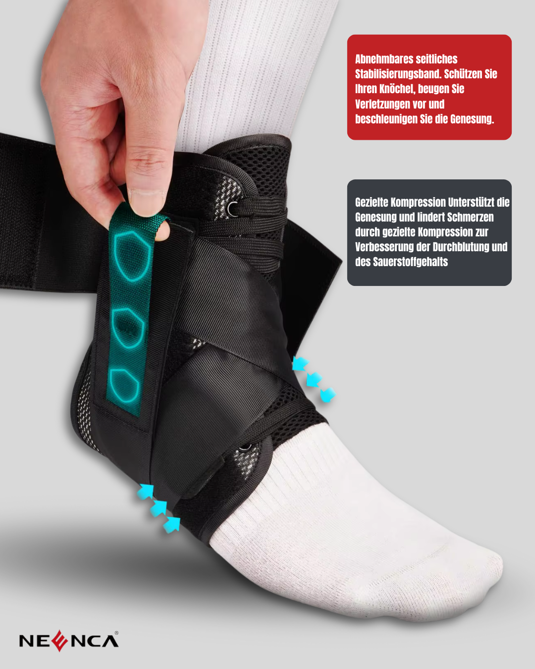 Support de cheville NEENCA – Maintien ajustable, stabilité renforcée & confort respirant pour sport et quotidien