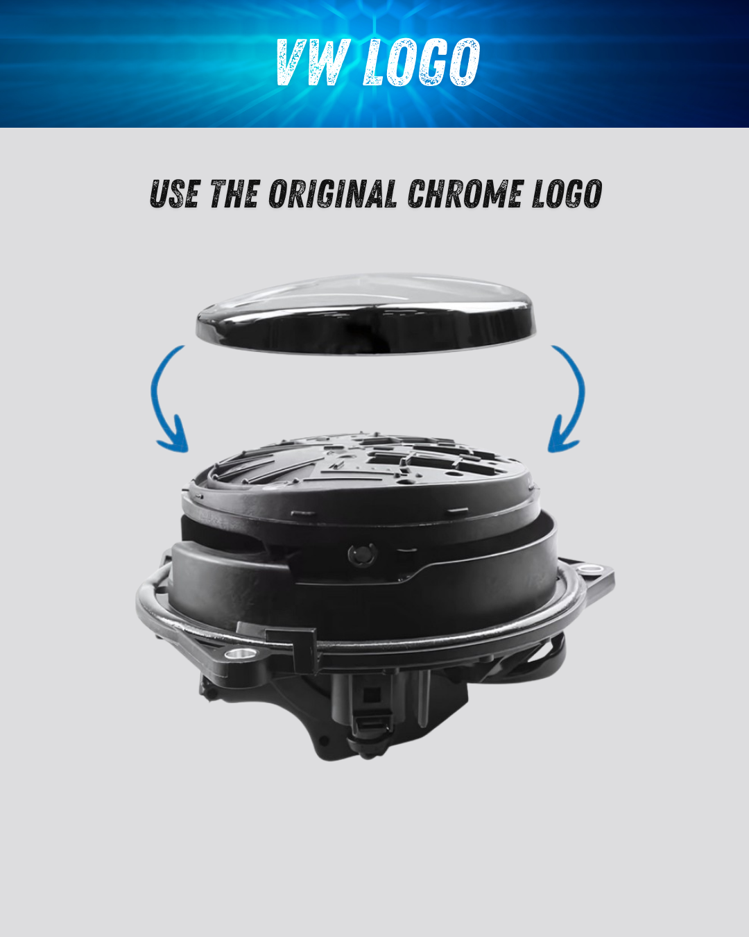 Caméra de Recul VW Flip AHD 1080P Logo 170° Compatible Golf 6 7 8 Passat Polo