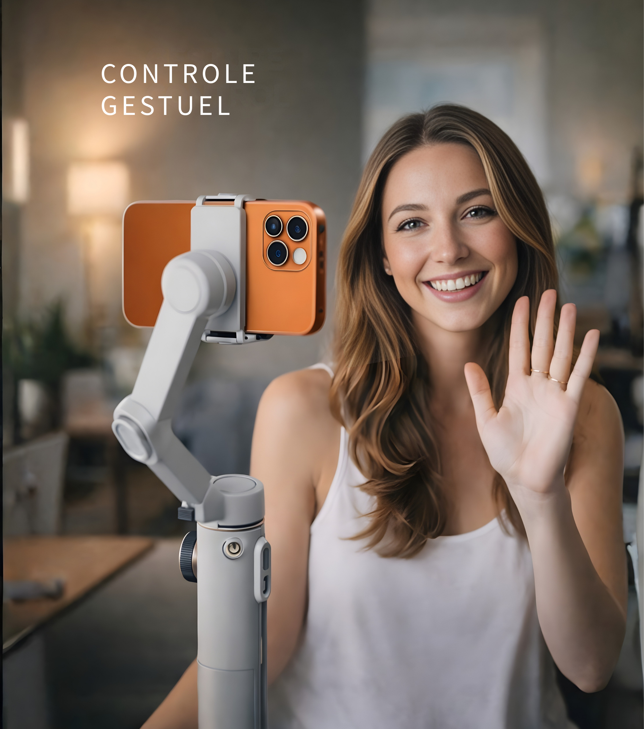 Stabilisateur Smartphone 3 Axes avec Perche Télescopique – Gimbal Vidéo Vlog TikTok
