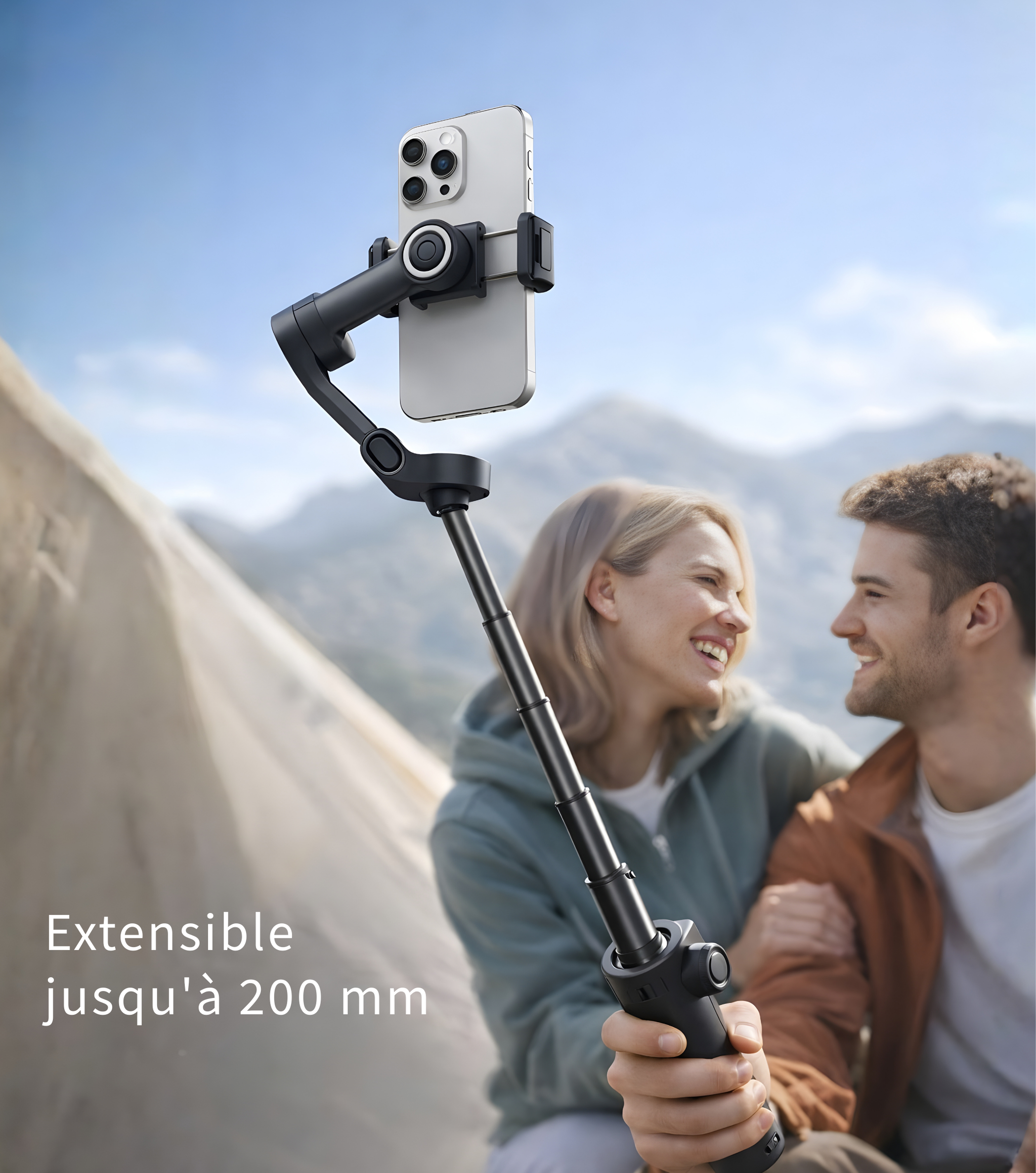 Stabilisateur Smartphone 3 Axes avec Perche Télescopique – Gimbal Vidéo Vlog TikTok