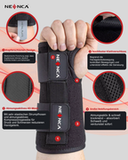 Attelle de poignet NEENCA – Orthèse avec attelle rigide pour canal carpien et arthrite
