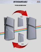 Faceplate PS5 (Façade / Coque) Rétro Gris – Style 30th Anniversary, Compatible PS5 Standard, Slim & Pro